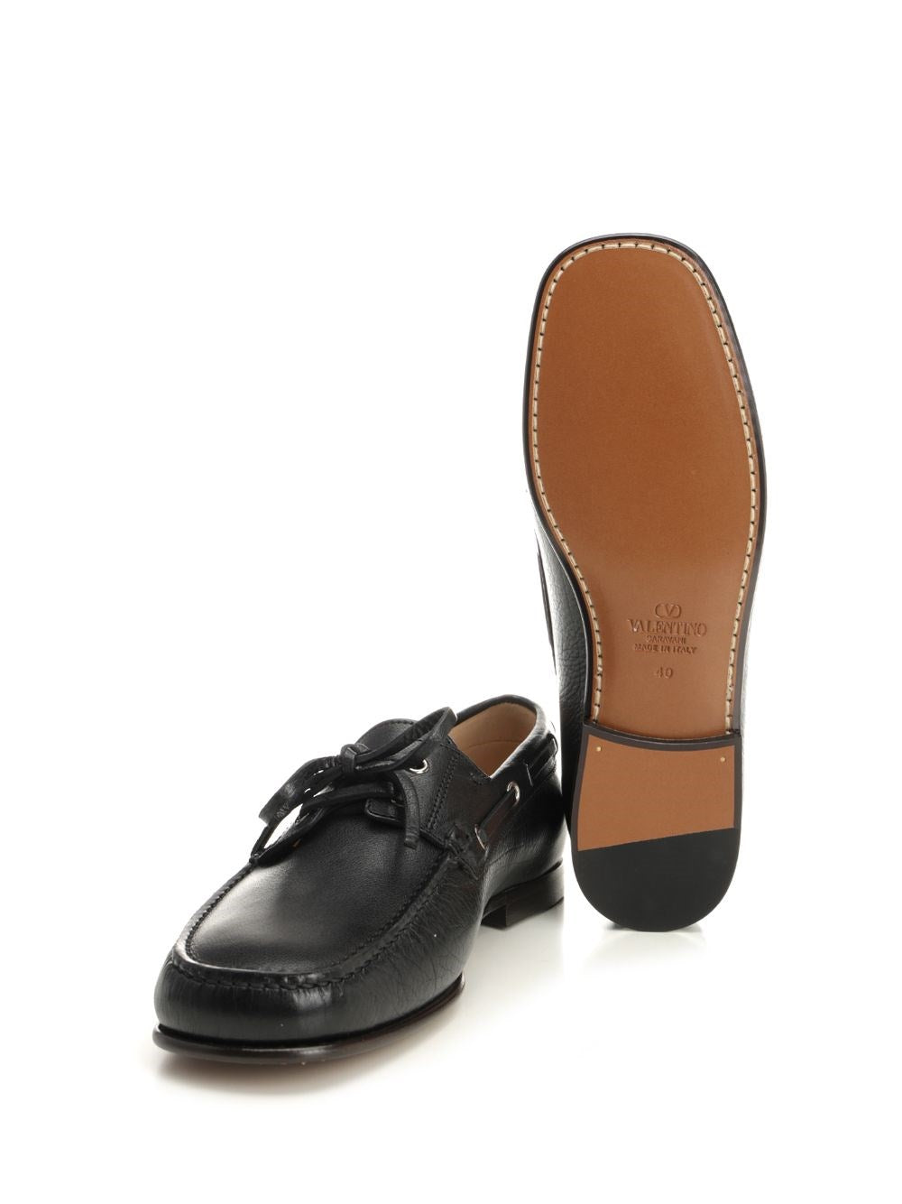 Valentino Garavani Men Leather Loafers With Logo VALENTINO GARAVANI