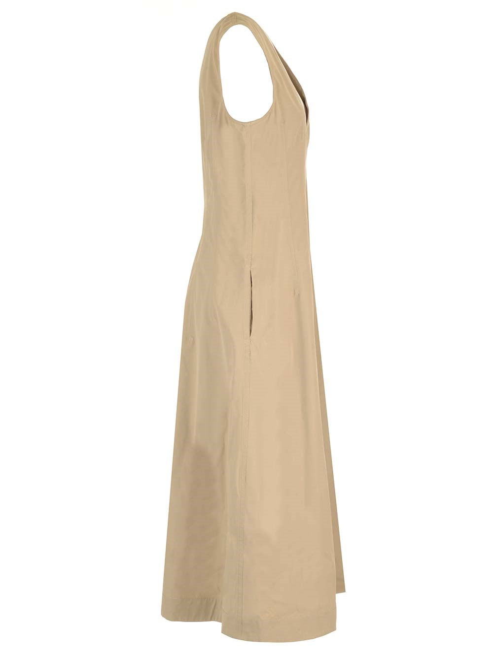 Bottega Veneta Women Beige Sleeveless Maxi Dress In Cotton BOTTEGA VENETA