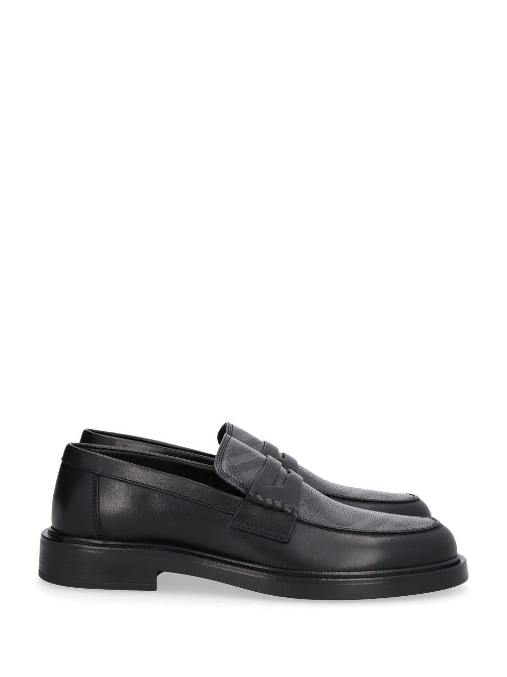 Burberry Men Pembroke Loafers In Leather And Check BURBERRY