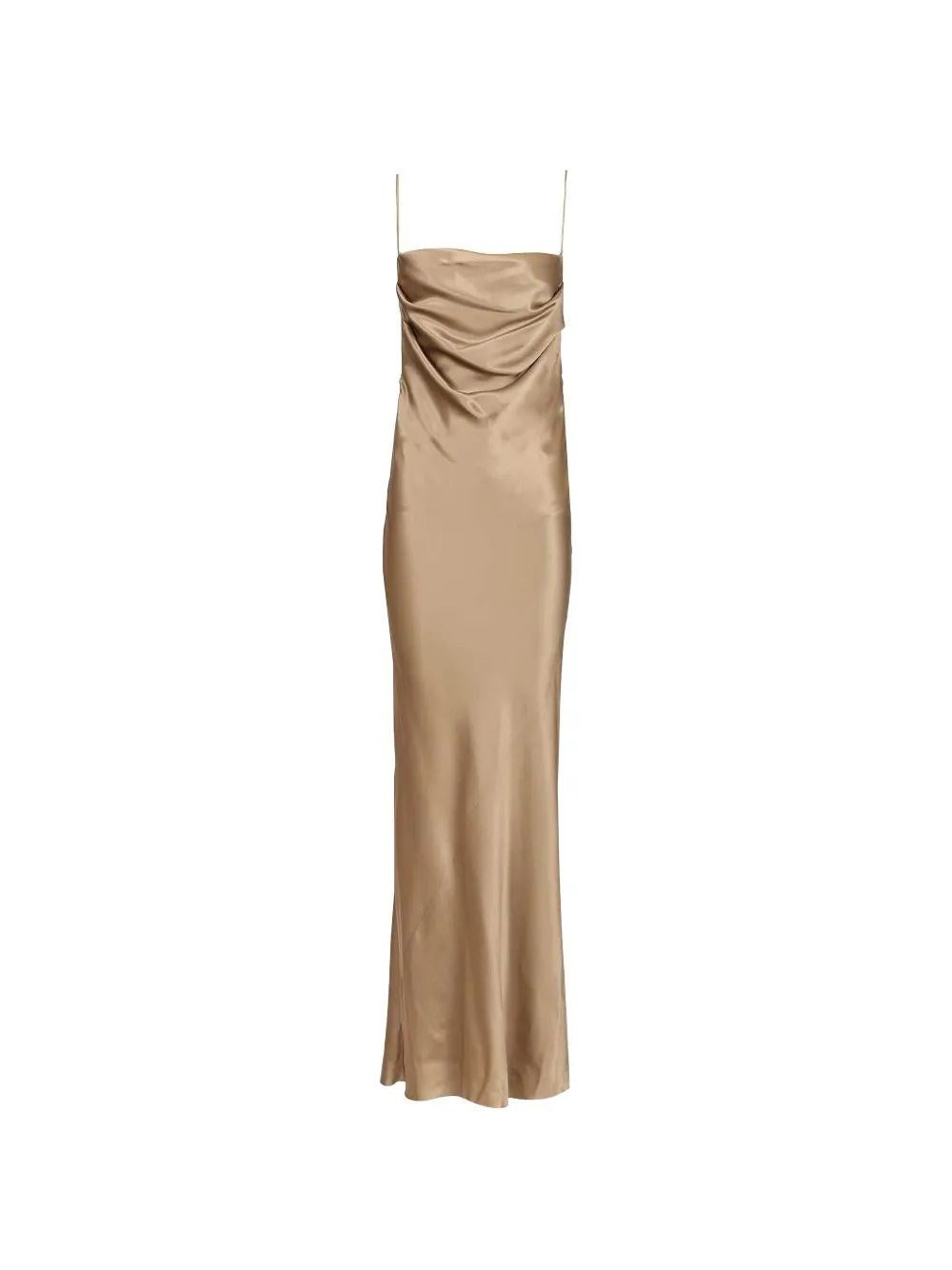 Saint Laurent Women Long Silk Satin Dress SAINT LAURENT
