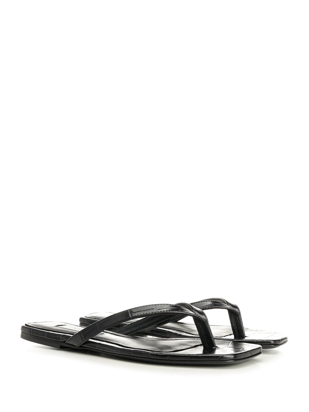 Toteme Women Croco-Embossed Flip Flops TOTEME