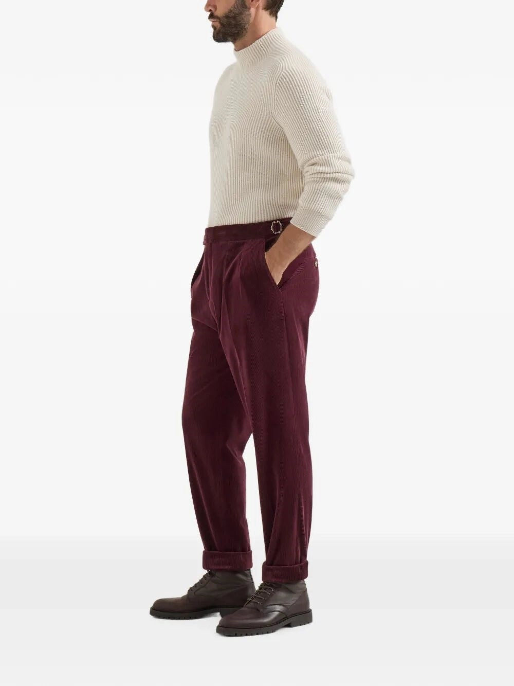 Brunello Cucinelli Men Traditional Fit Trousers With Double Pleat BRUNELLO CUCINELLI