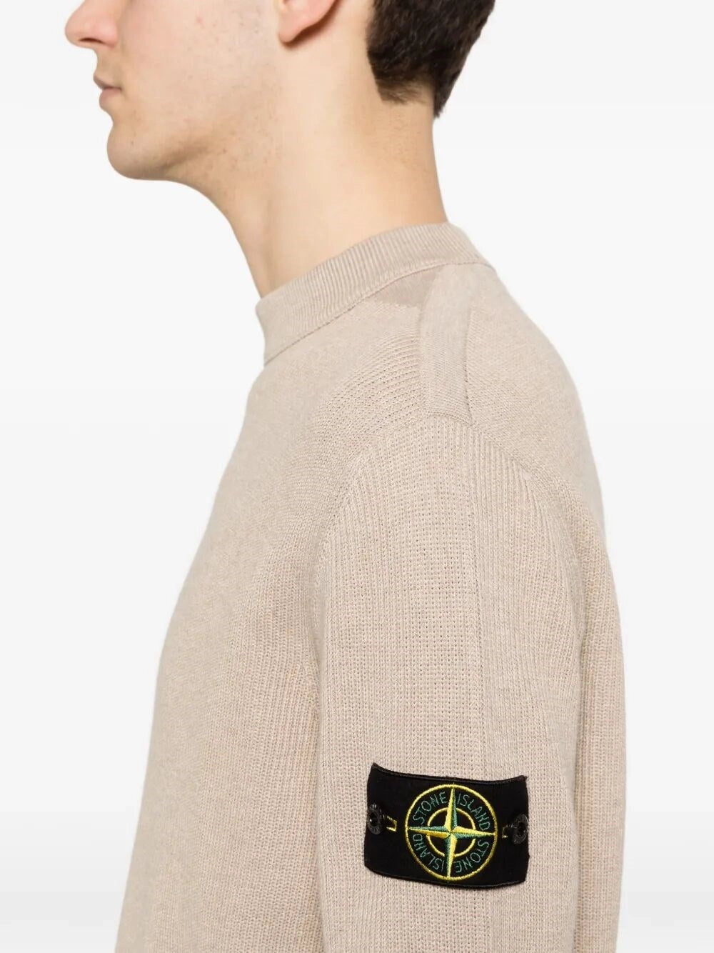 Stone Island Men Ribbed Soft Organic Cotton Crewneck STONE ISLAND