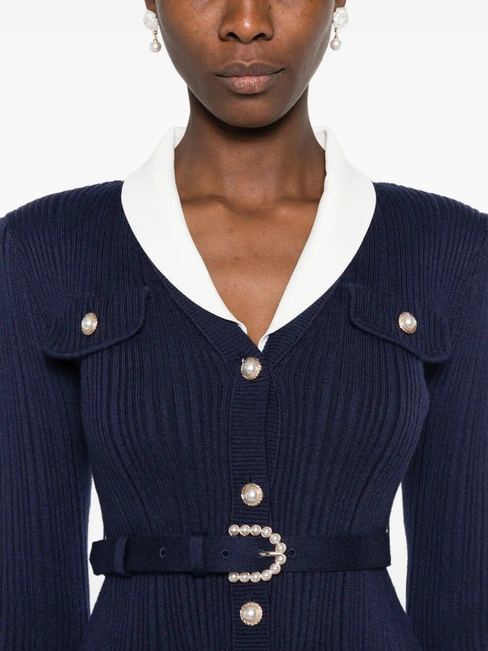 Self-Portrait Women Ribbed Cardigan SELF-PORTRAIT