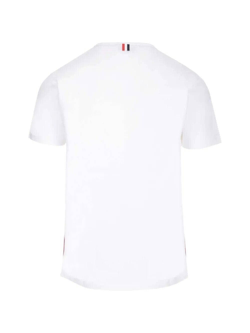 Thom Browne Men White "Rwb Stripe" T-Shirt THOM BROWNE