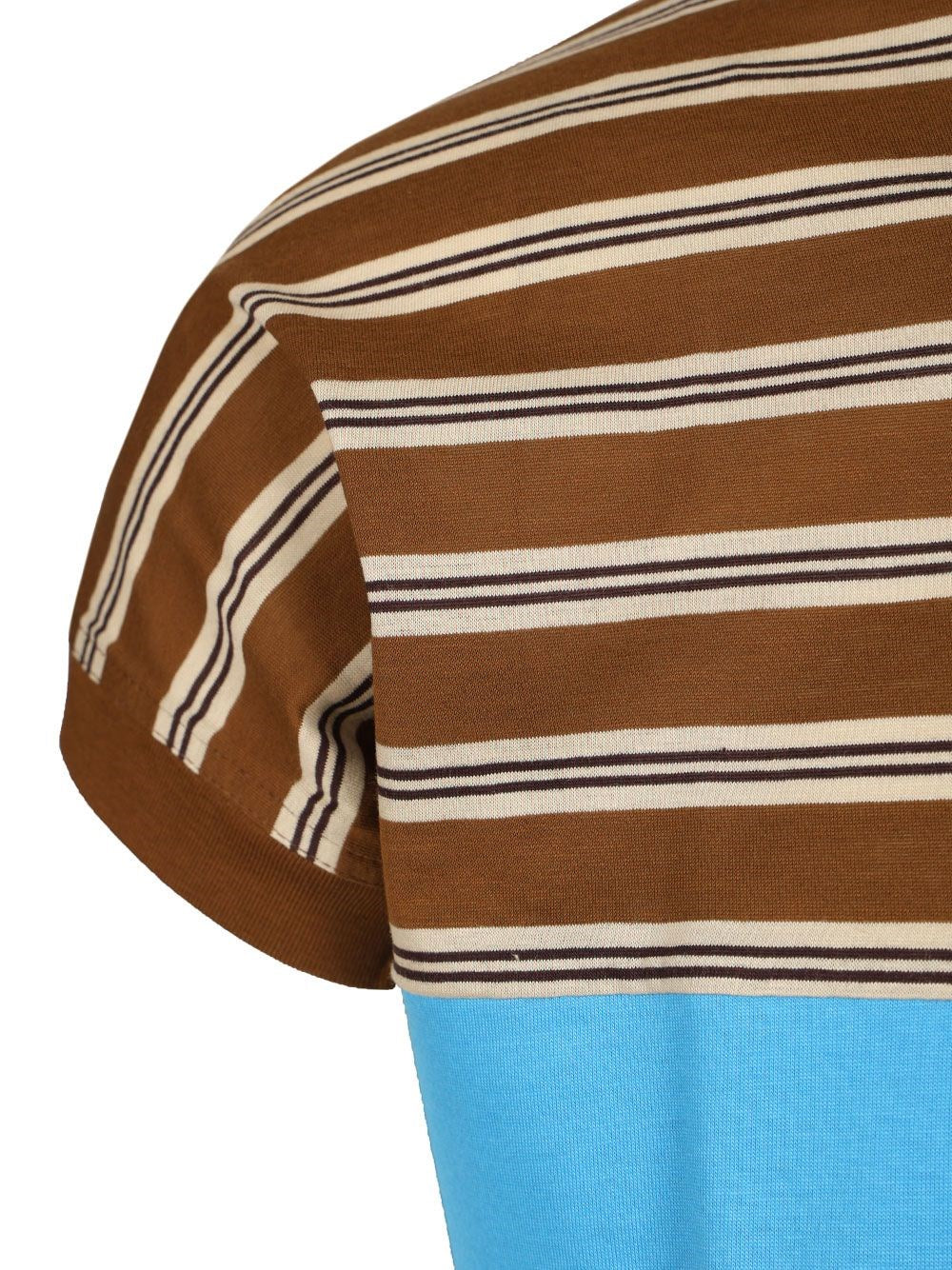 Versace Men Striped Cotton T-Shirt With Inlay VERSACE