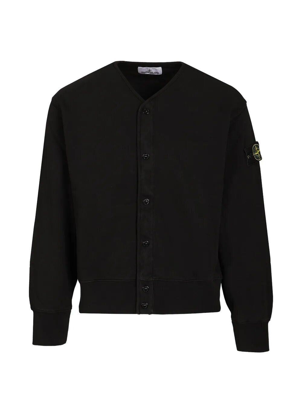 Stone Island Men Organic Cotton Fleece Cardigan Sweatshirt