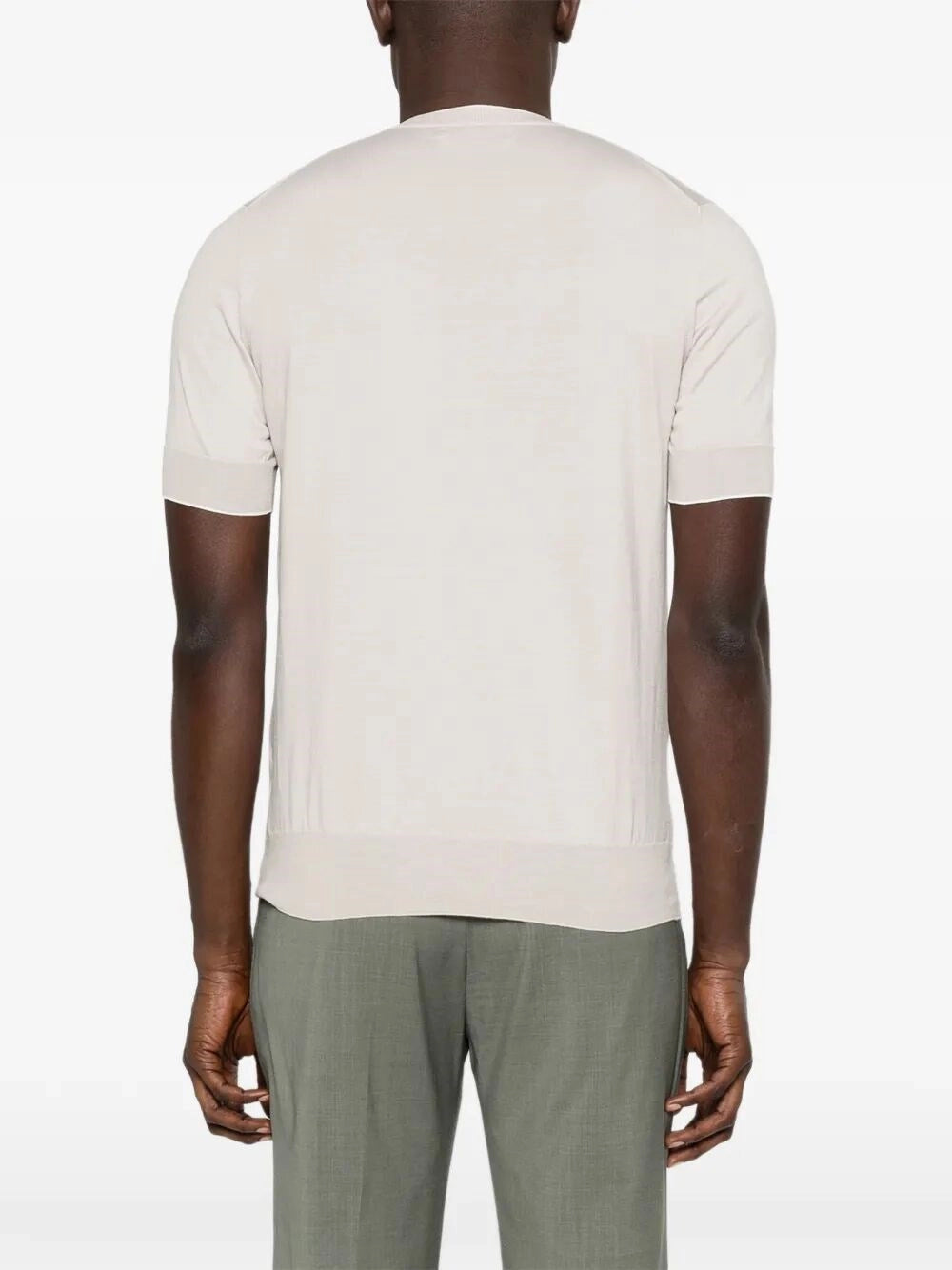 Brunello Cucinelli Men Cotton Lightweight Knit T-Shirt With Contrast Details BRUNELLO CUCINELLI