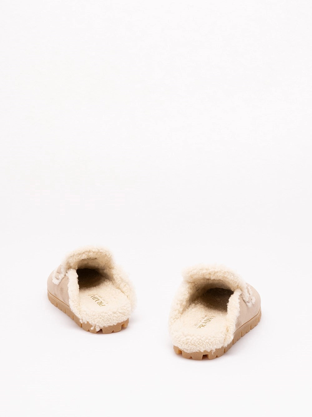 Prada Women Suede And Shearling Mules