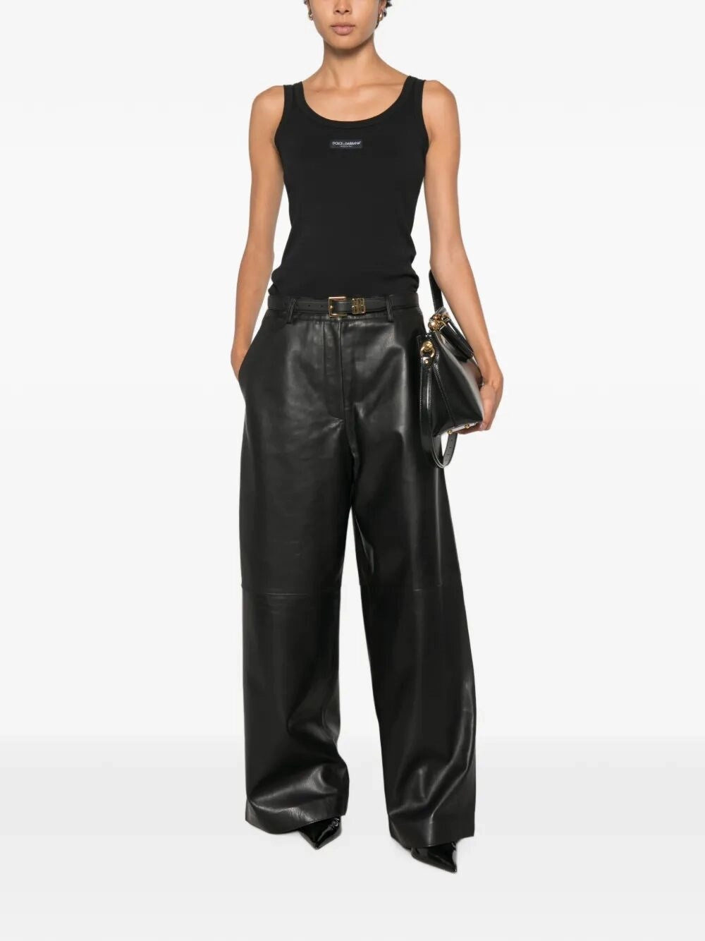 P.A.R.O.S.H. Women Leather Wide-Leg Pants