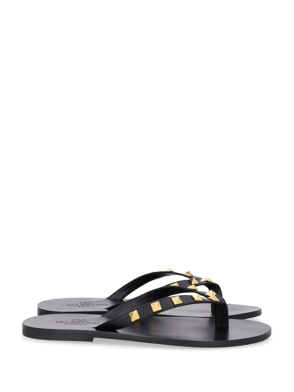 Valentino Garavani Men Rockstud Leather Thong Sandals VALENTINO GARAVANI
