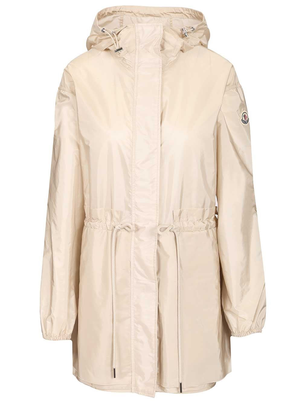 Moncler Women Weteau Waterproof Jacket With Hood And Ruffles MONCLER