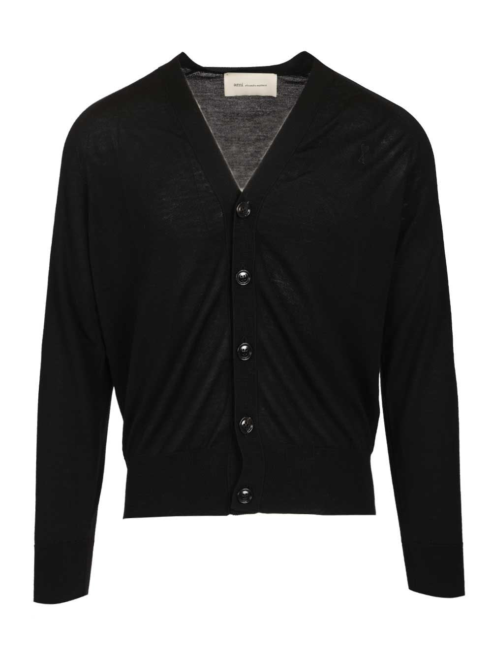 Ami Men Ami Paris V-Neck Wool Cardigan AMI PARIS