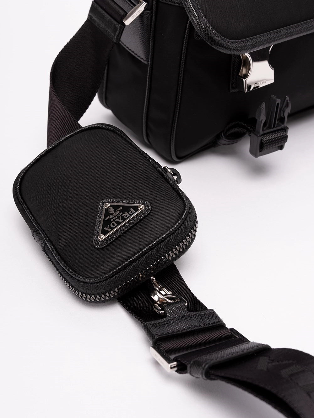 Prada Men Re-Nylon And Saffiano Leather Shoulder Bag PRADA