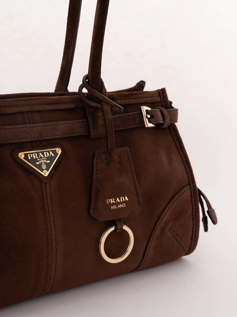 Prada Women Prada Bonnie Medium Suede Bag PRADA