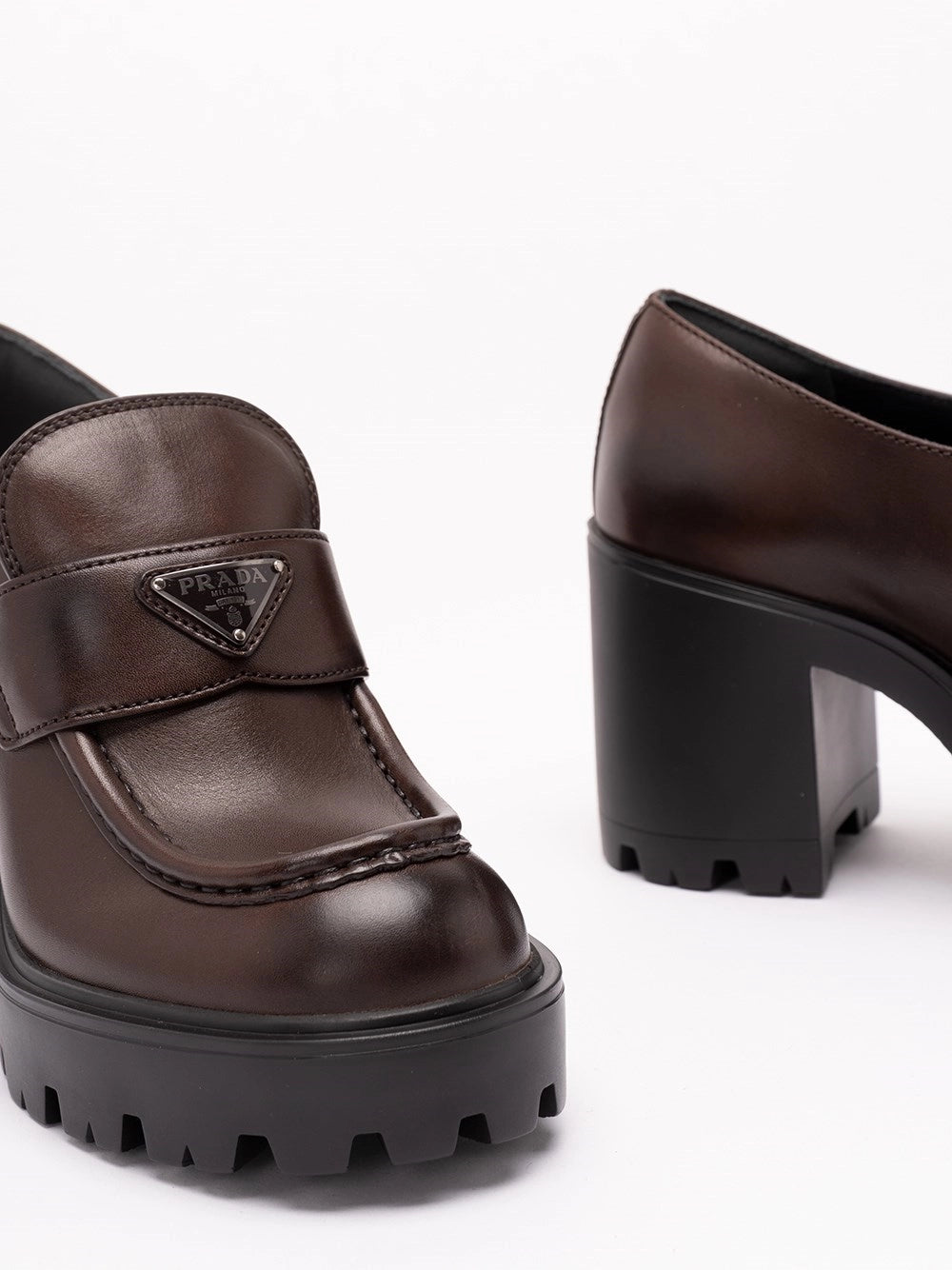 Prada Women Vintage Leather Loafers