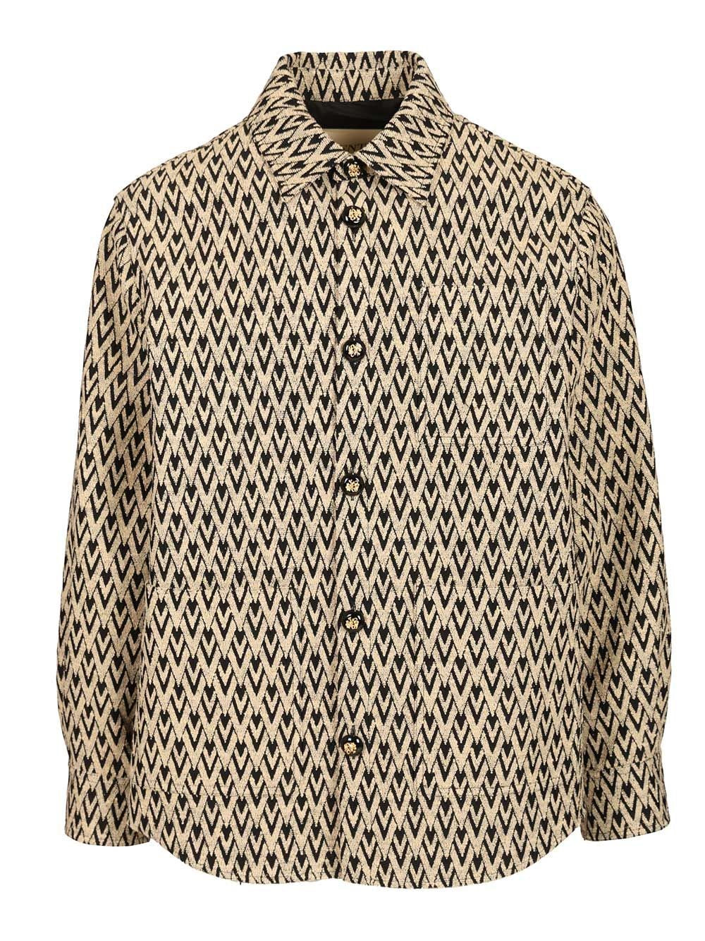 Valentino Garavani Men Toute La V Jacquard Cotton Blend Jacket VALENTINO GARAVANI