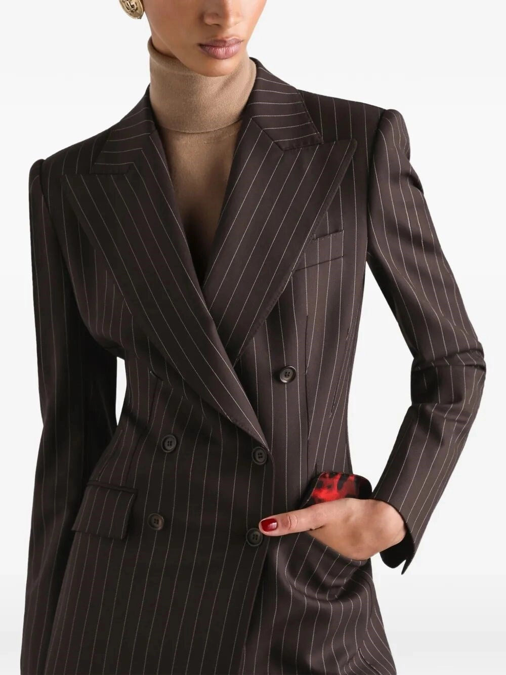 Dolce & Gabbana Women Double-Breasted Pinstripe Turlingon Blazer DOLCE & GABBANA