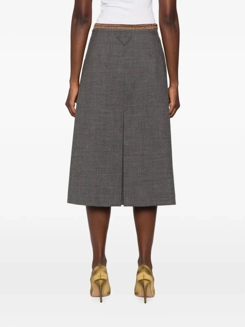 Prada Women Wool Skirt With Nylon Waistband PRADA