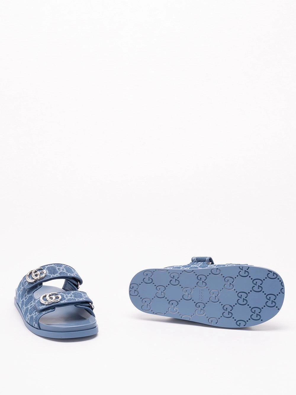 Gucci Women `Marmont` Denim Slides With `Gg` GUCCI