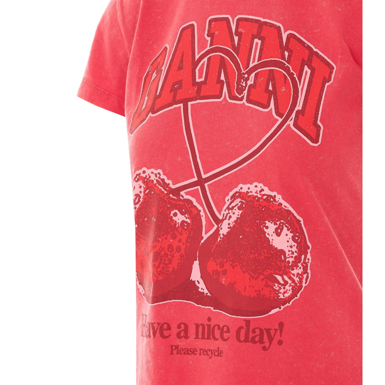 Ganni Women Baby Fit Future T-Shirt With Cherry GANNI