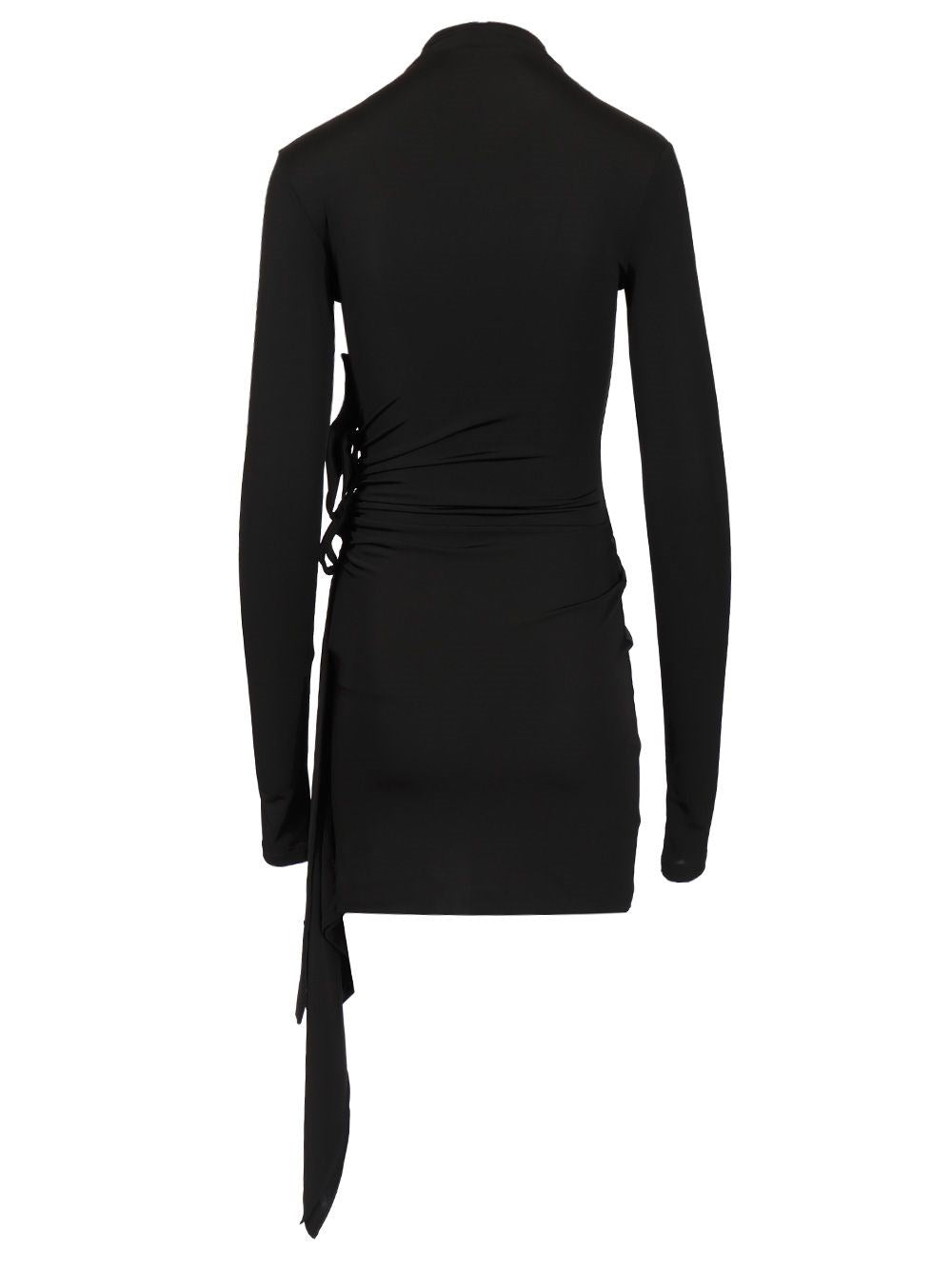 Off-White Women Sec Skin Draped Mini Dress Ls Black - Bl OFF-WHITE