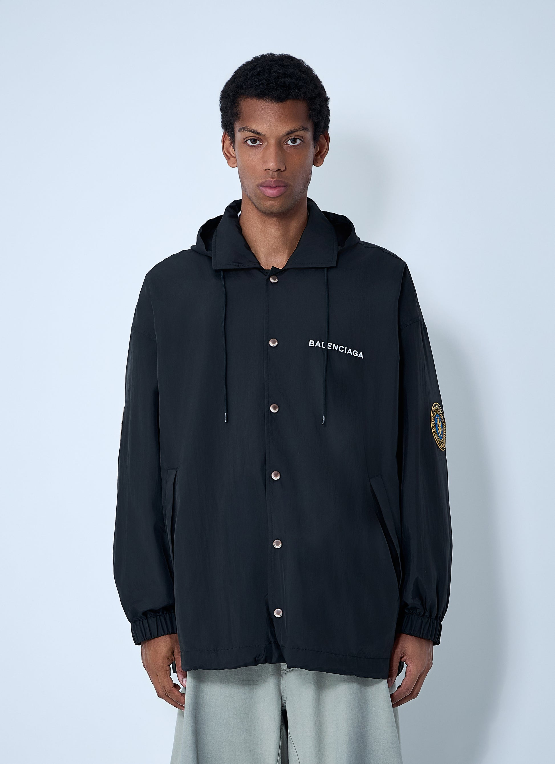 Balenciaga Men Logo Motif Windbreaker Jacket BALENCIAGA
