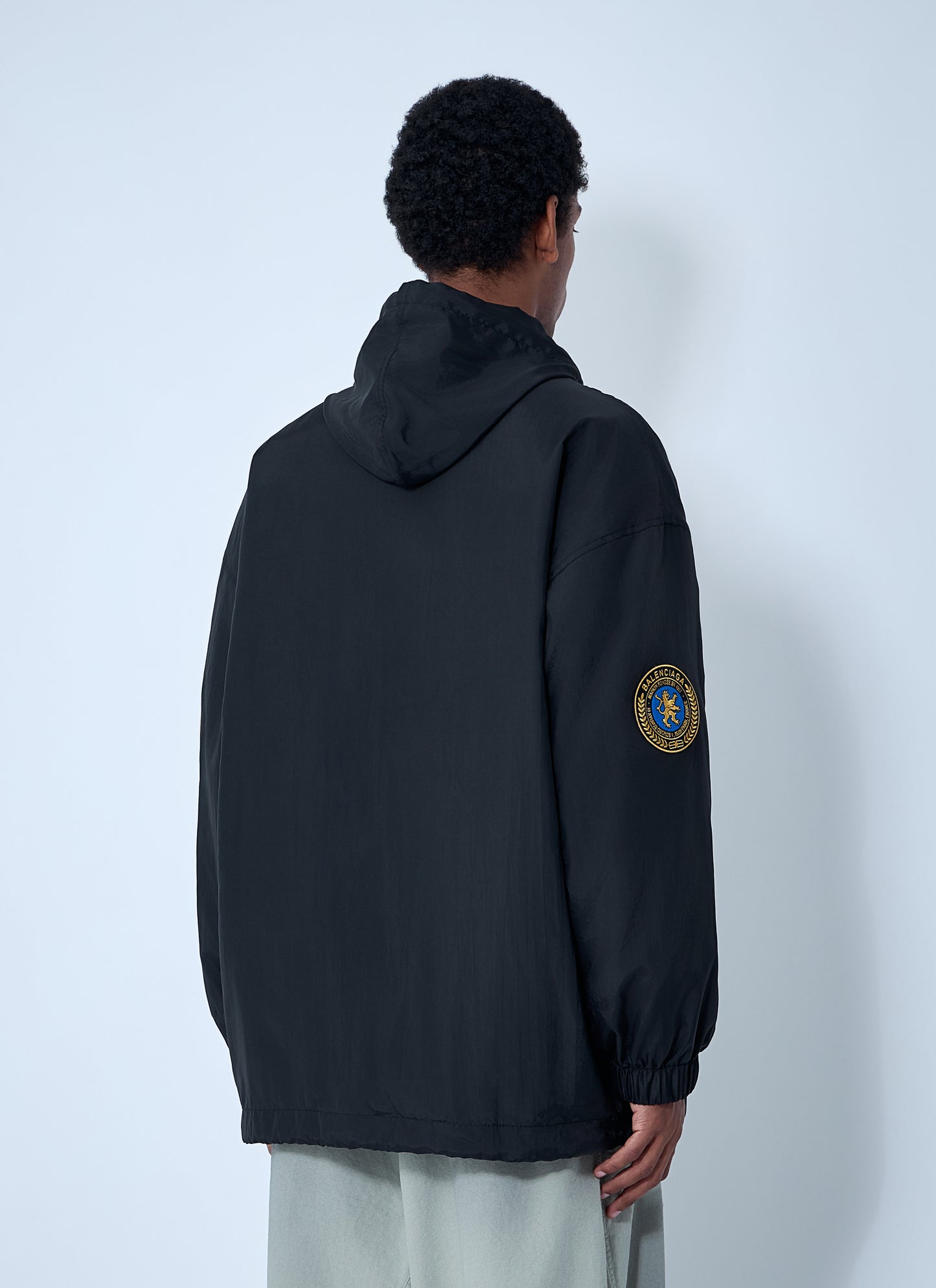 Balenciaga Men Logo Motif Windbreaker Jacket BALENCIAGA