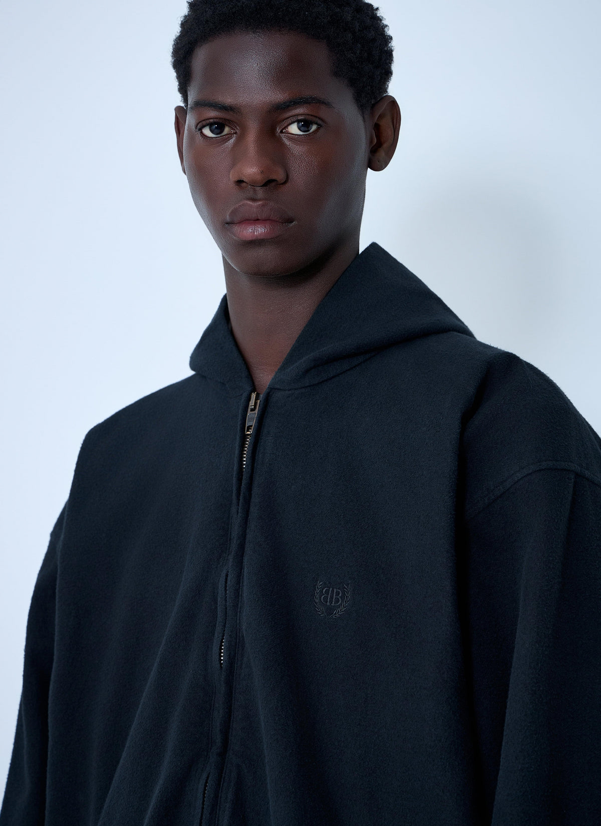 Balenciaga Men Logo Motif Zip-Up Jacket BALENCIAGA