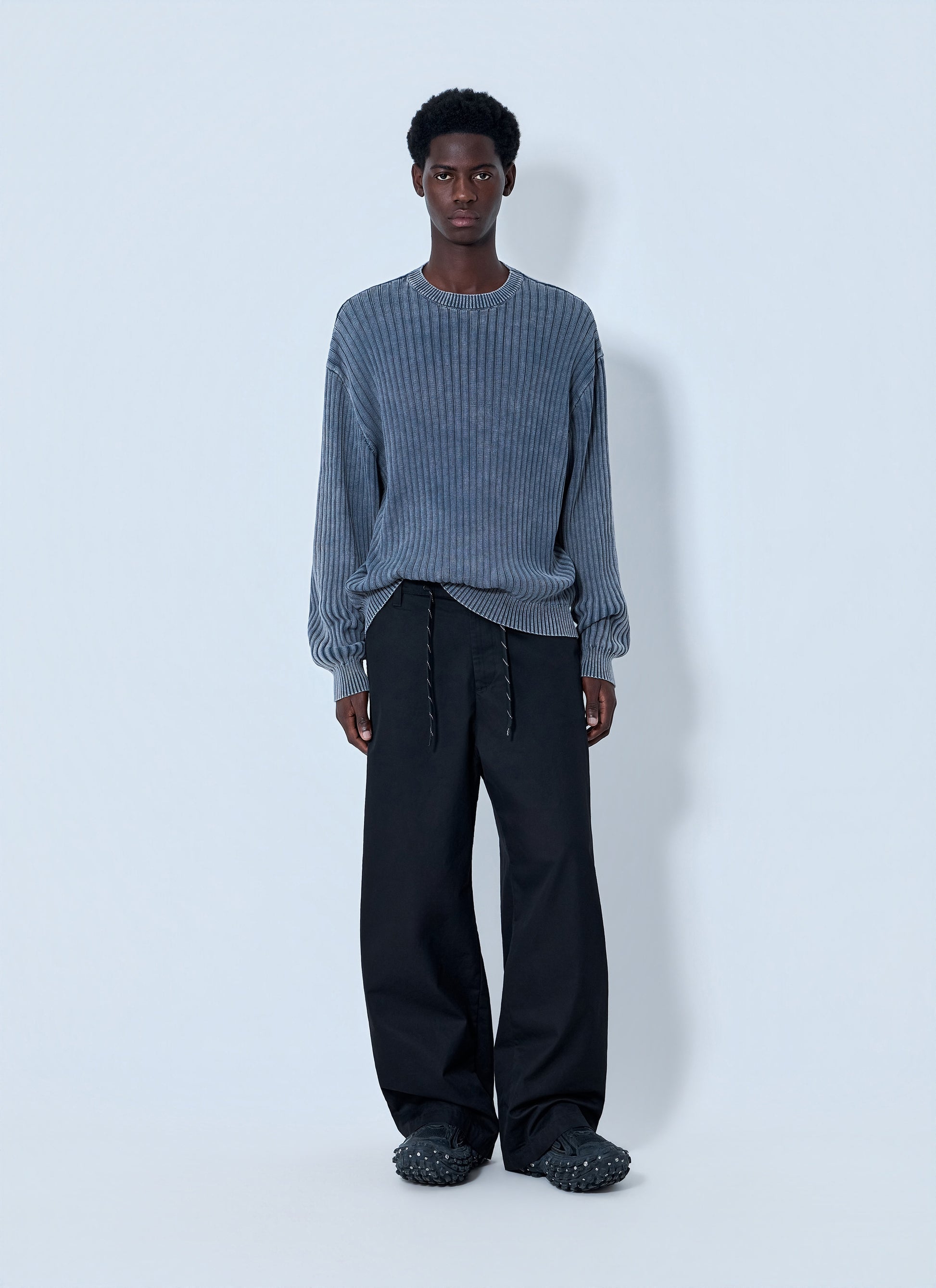 Balenciaga Men Ribbed Knit Sweater BALENCIAGA