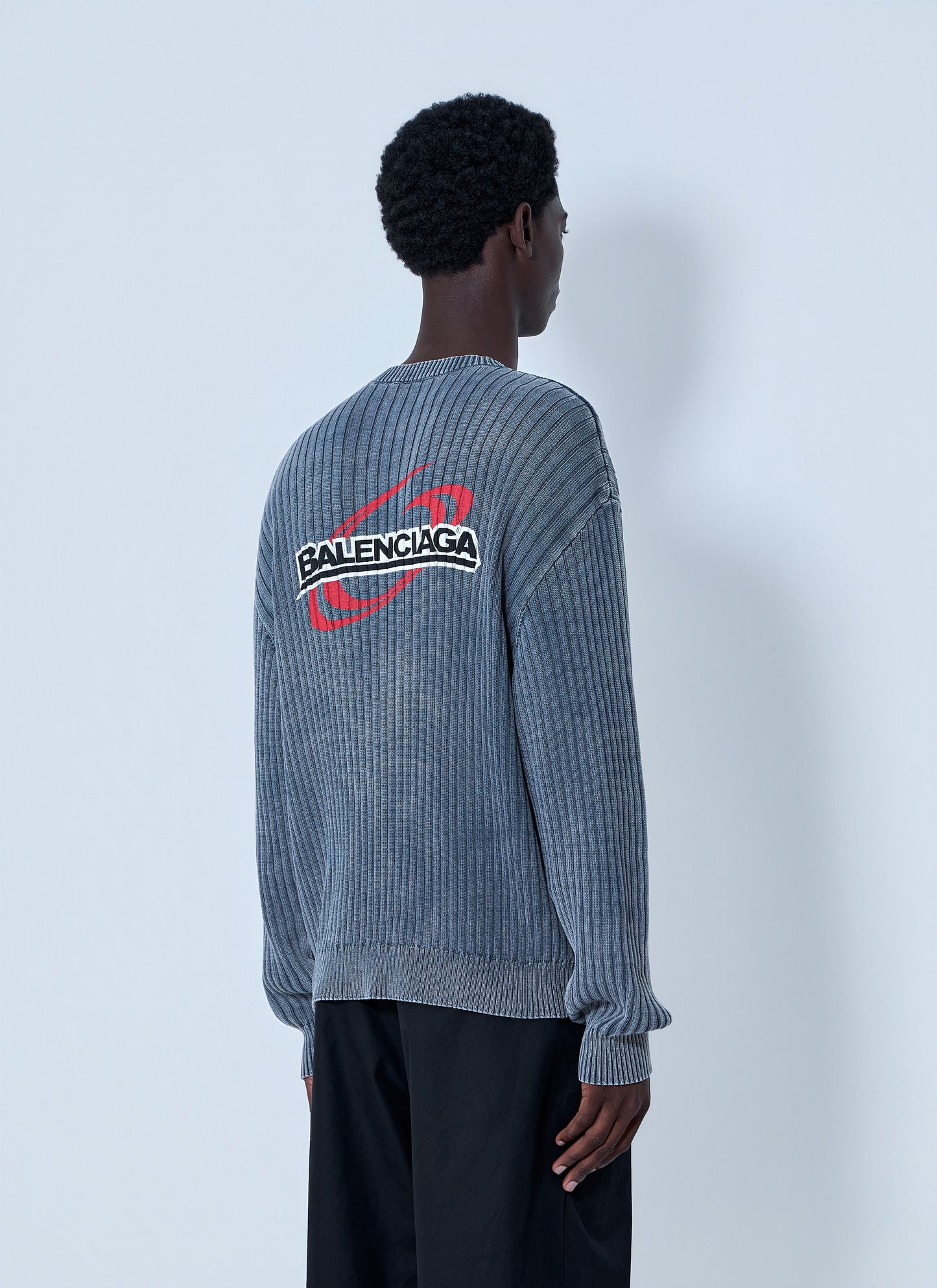 Balenciaga Men Ribbed Knit Sweater BALENCIAGA