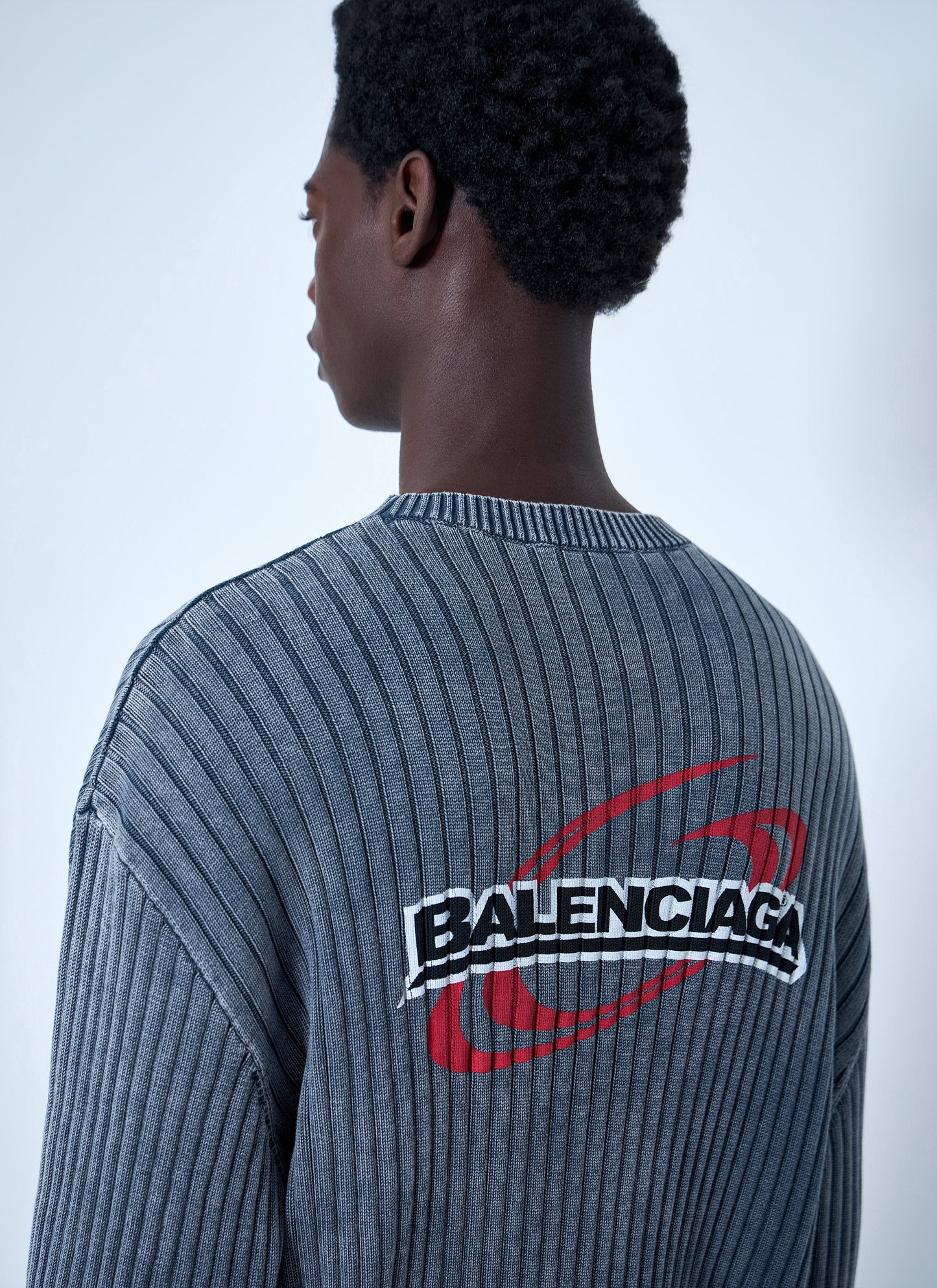 Balenciaga Men Ribbed Knit Sweater BALENCIAGA