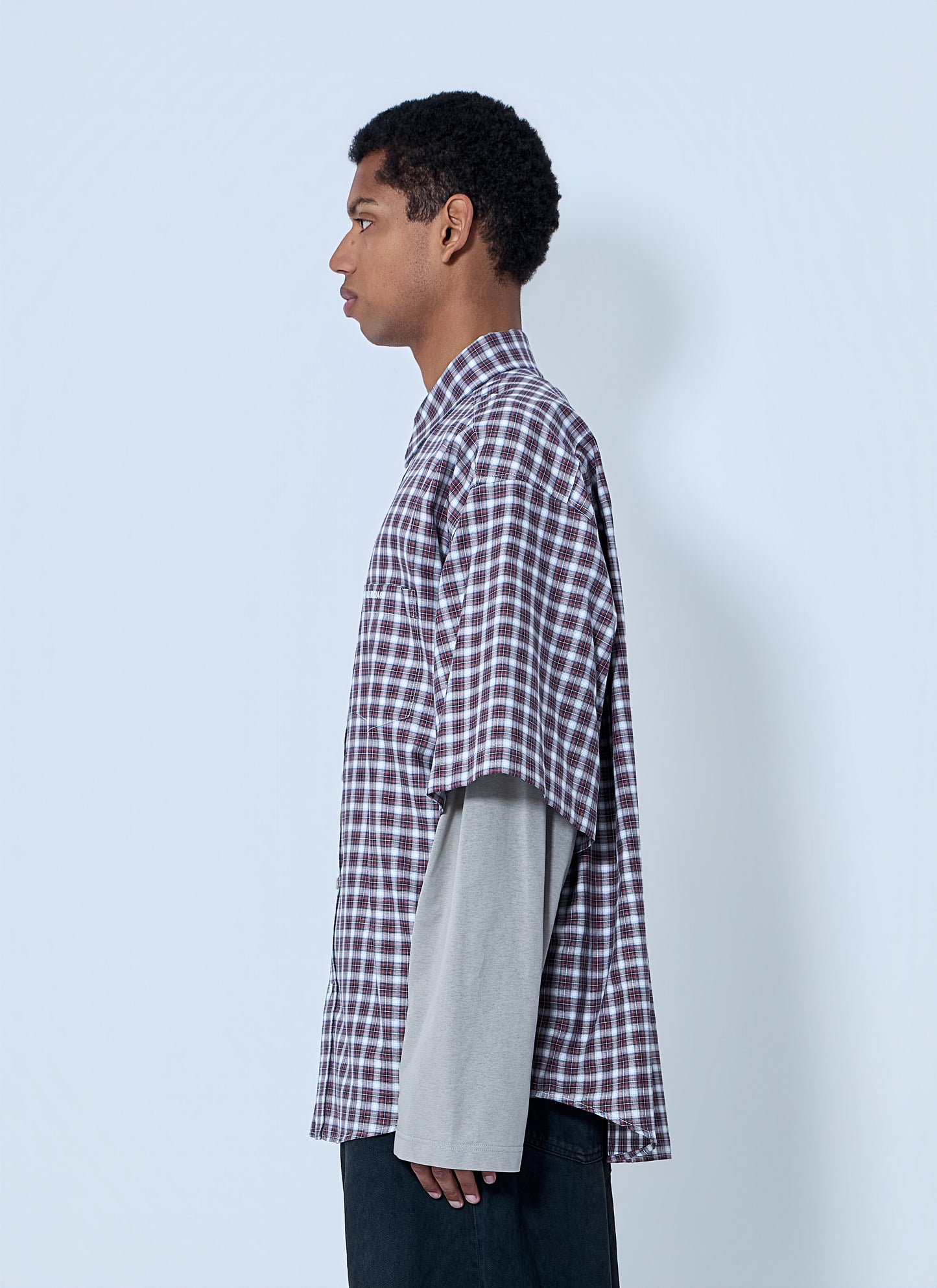 Balenciaga Men Layered Check Shirt BALENCIAGA