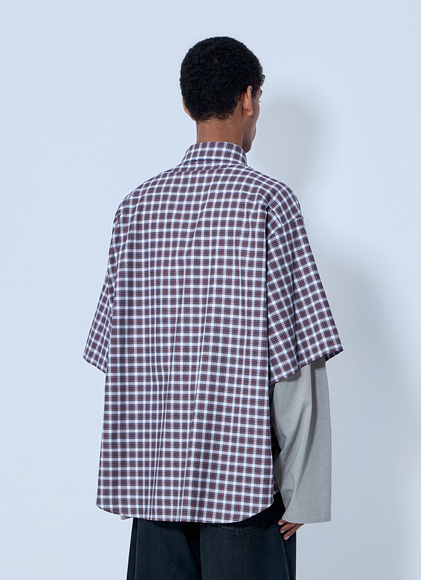 Balenciaga Men Layered Check Shirt BALENCIAGA