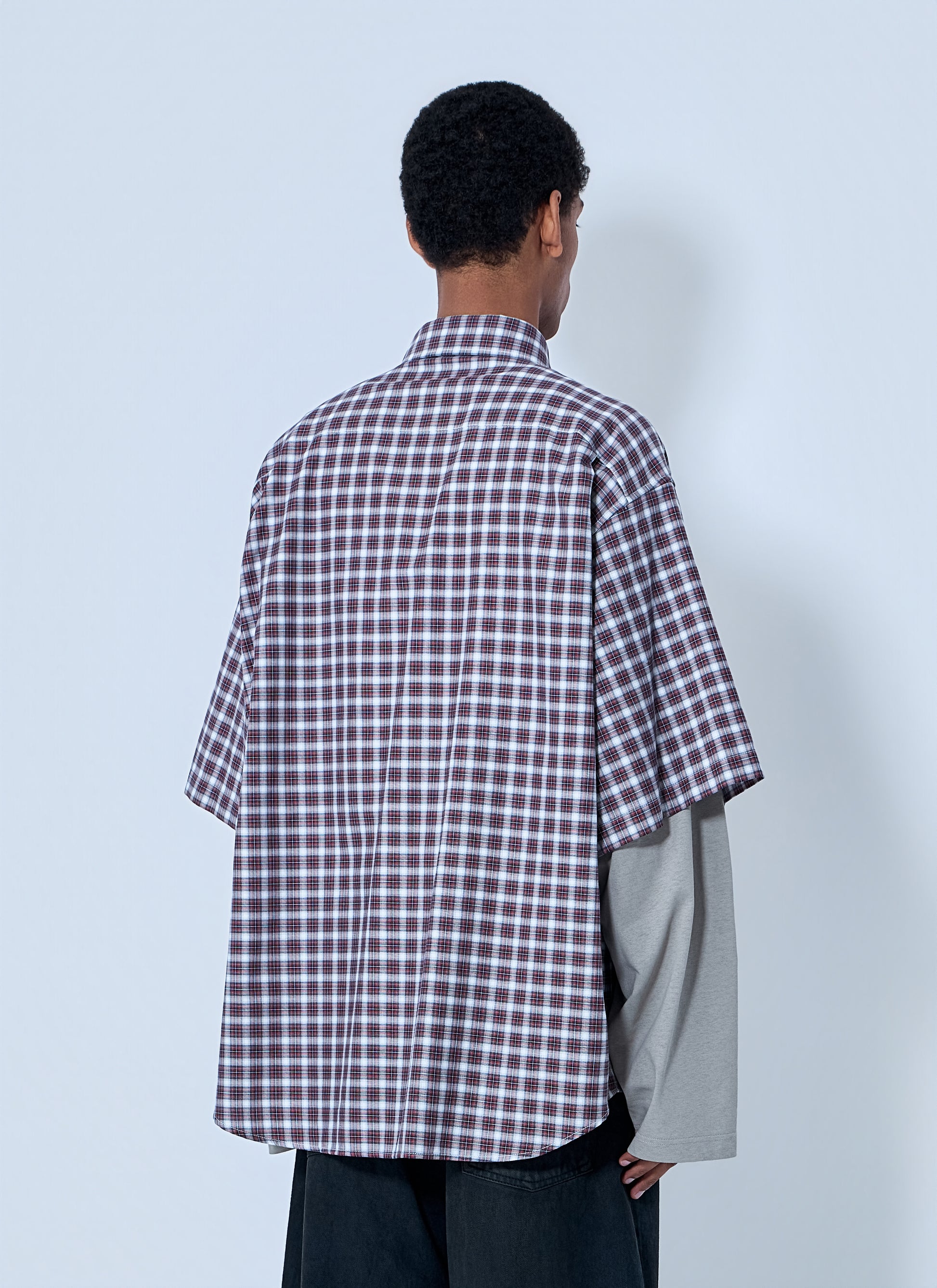 Balenciaga Men Layered Check Shirt BALENCIAGA