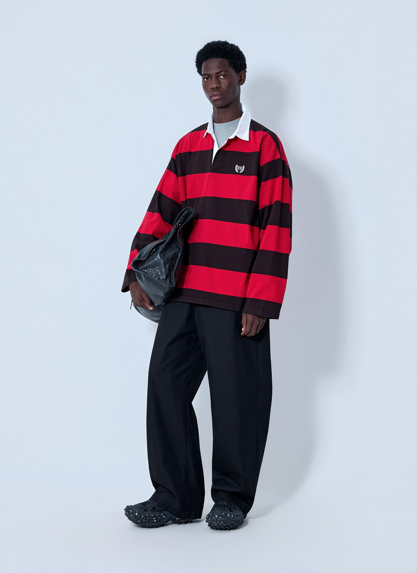 Balenciaga Men Striped Rugby T-Shirt BALENCIAGA