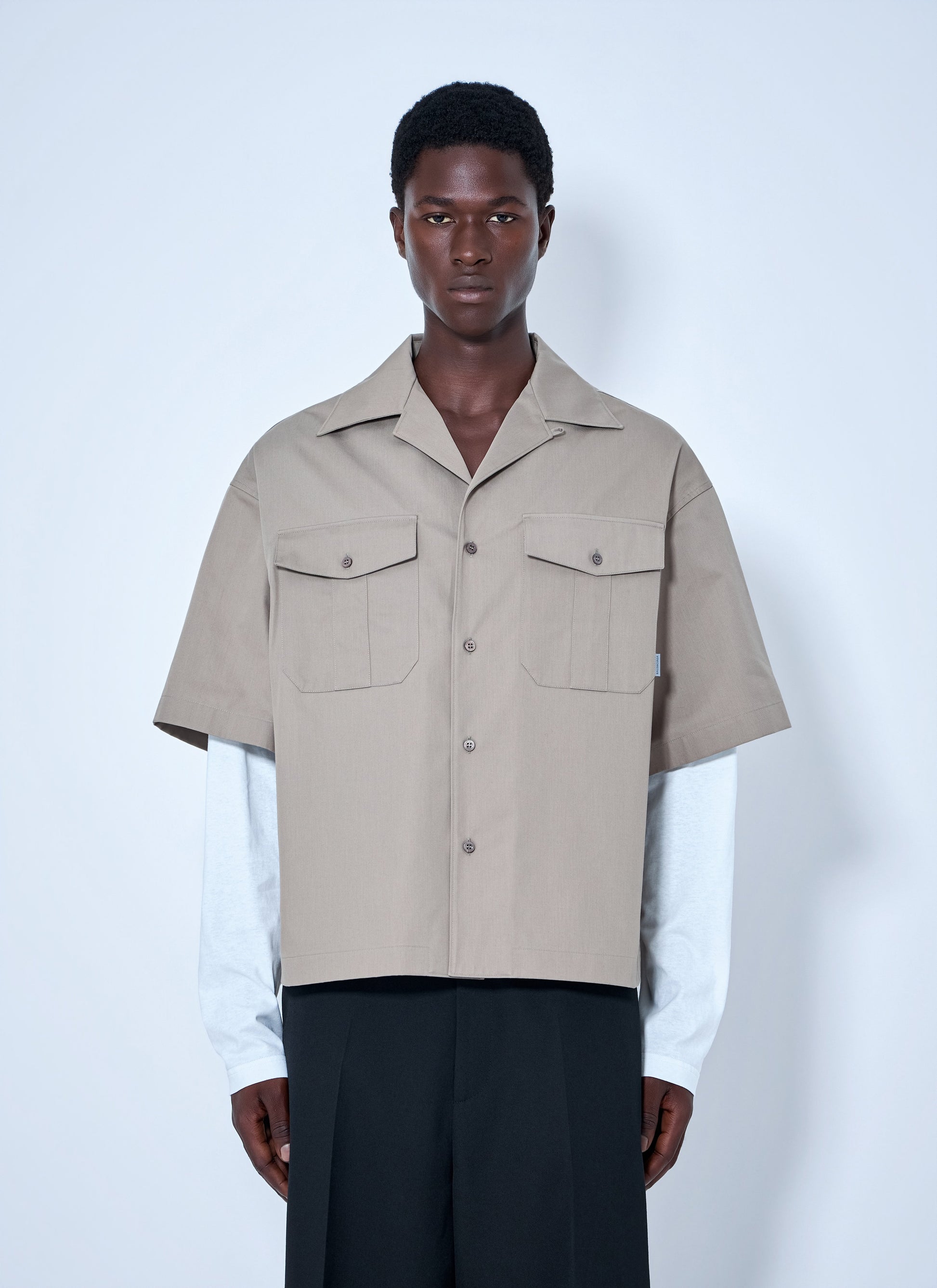 Balenciaga Men Short-Sleeve Button-Down Shirt BALENCIAGA