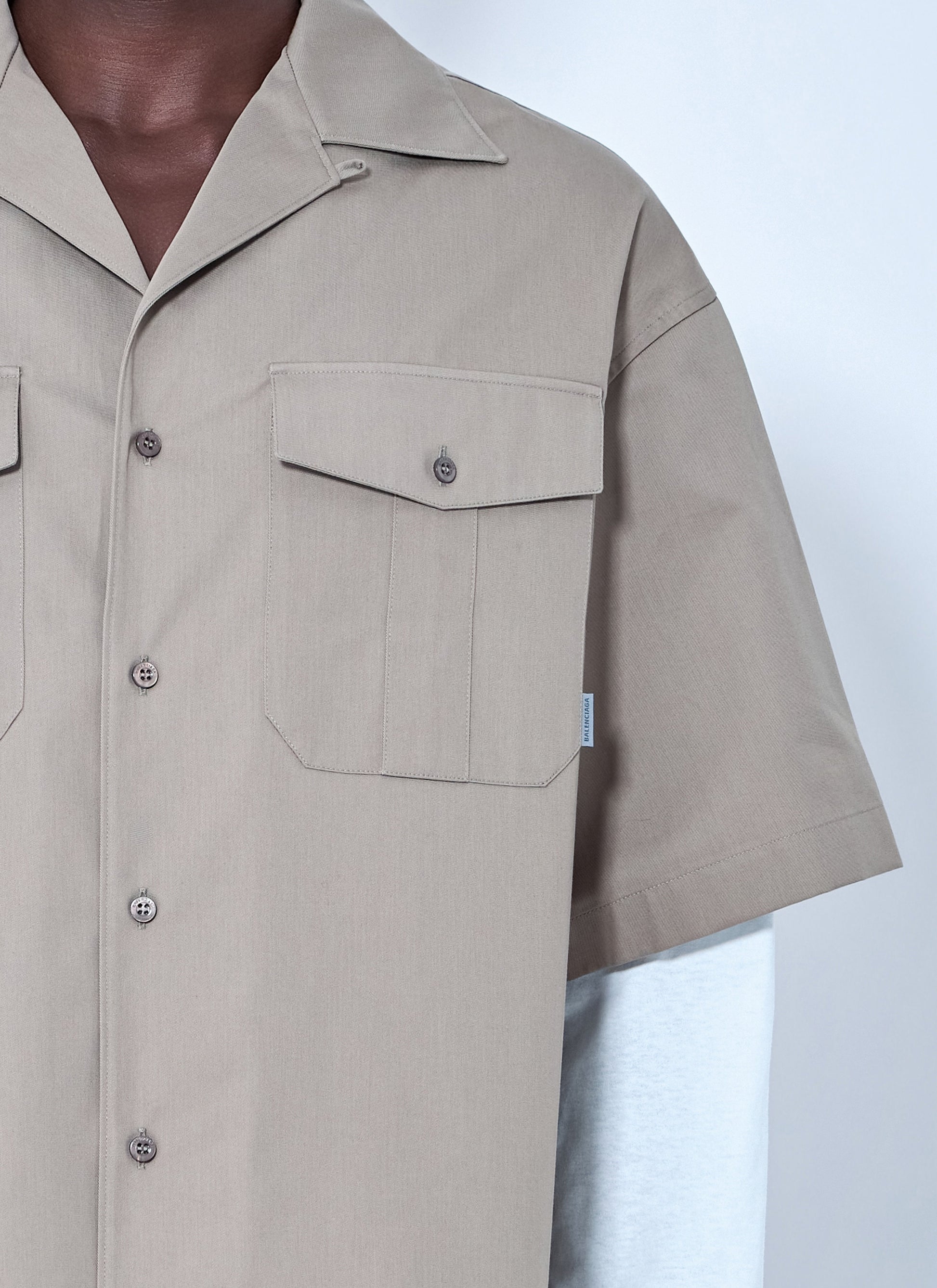 Balenciaga Men Short-Sleeve Button-Down Shirt BALENCIAGA