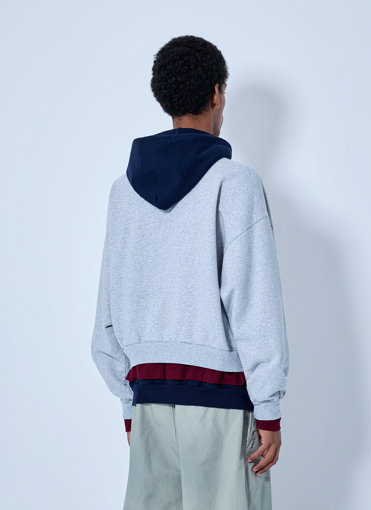 Balenciaga Men Layered Hoodie With Embroidered Logo BALENCIAGA