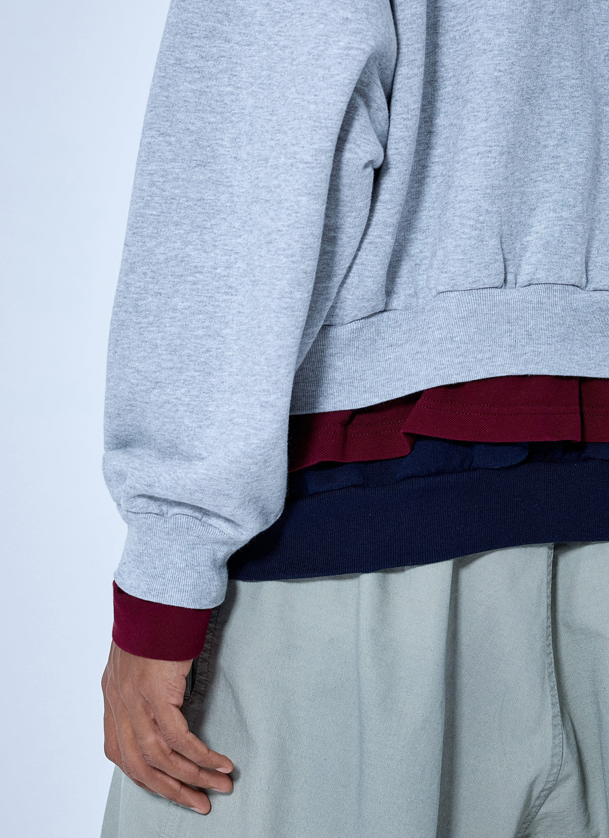 Balenciaga Men Layered Hoodie With Embroidered Logo BALENCIAGA