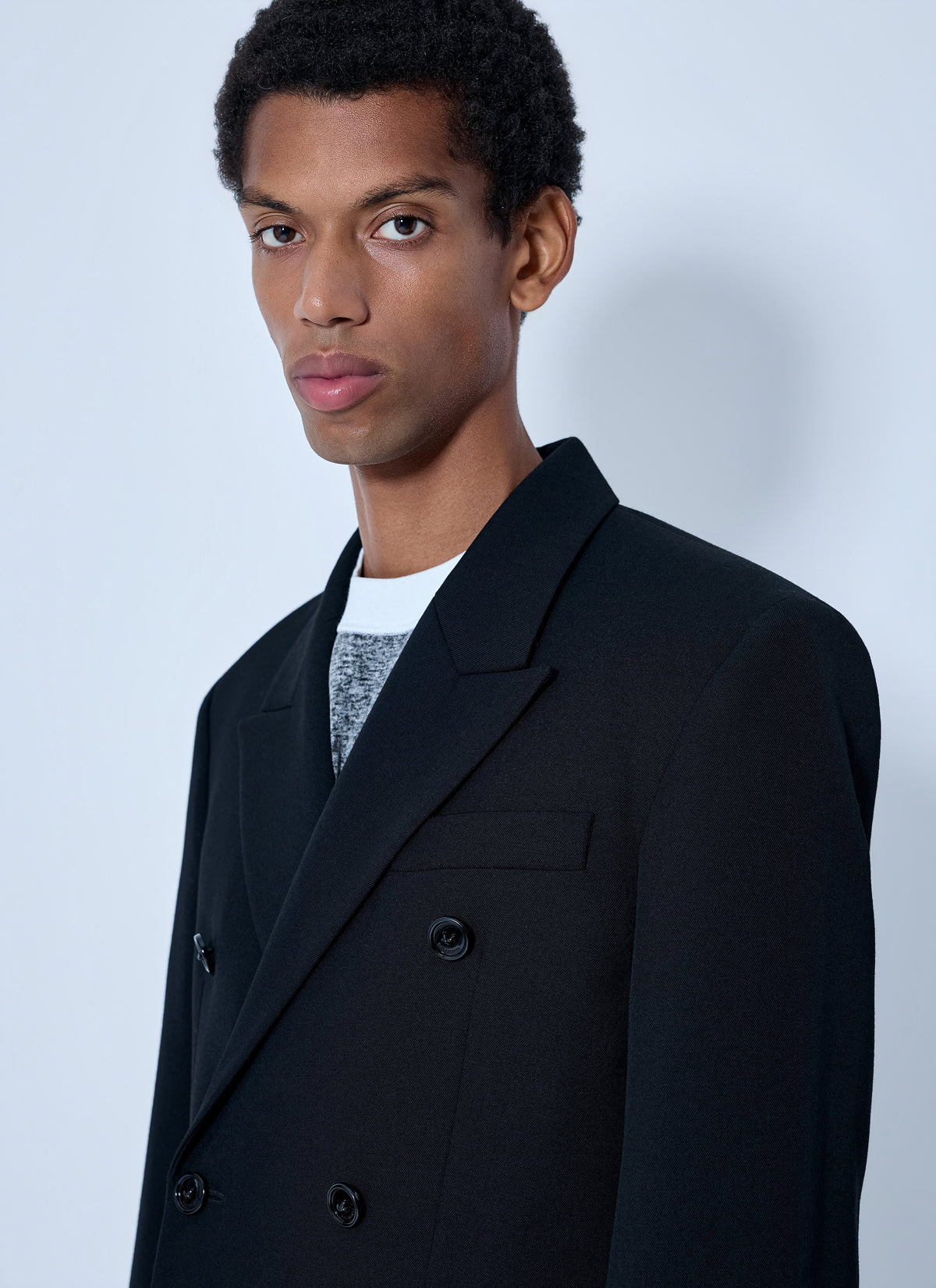 Balenciaga Men Double-Breasted Tailored Wool Twill Blazer BALENCIAGA