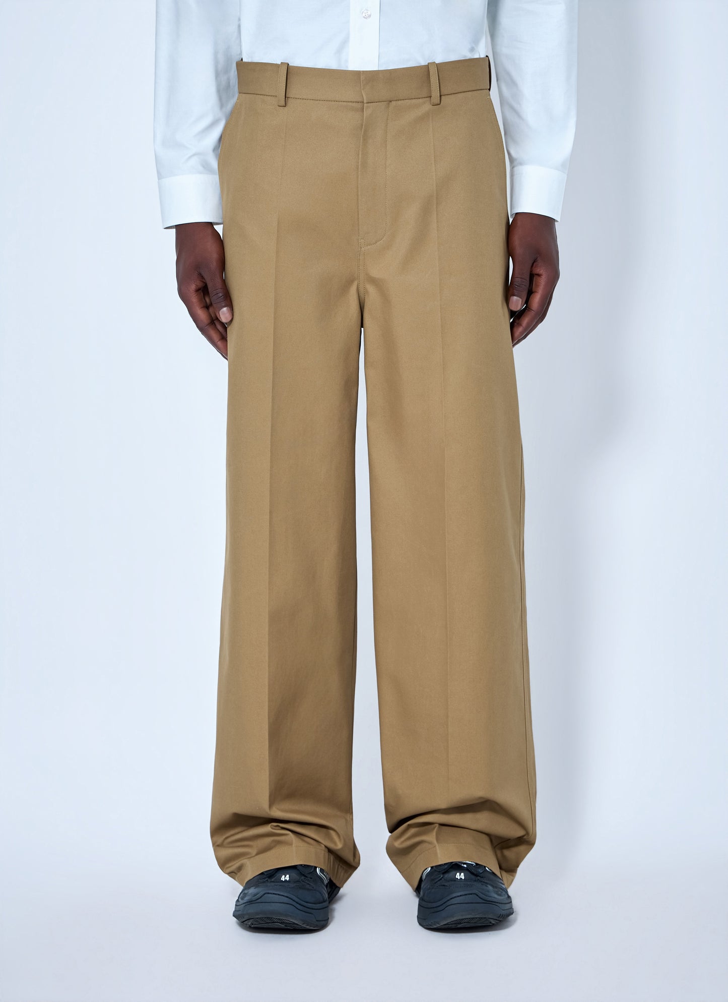 Balenciaga Men Wide Leg Cotton Chino Pants BALENCIAGA