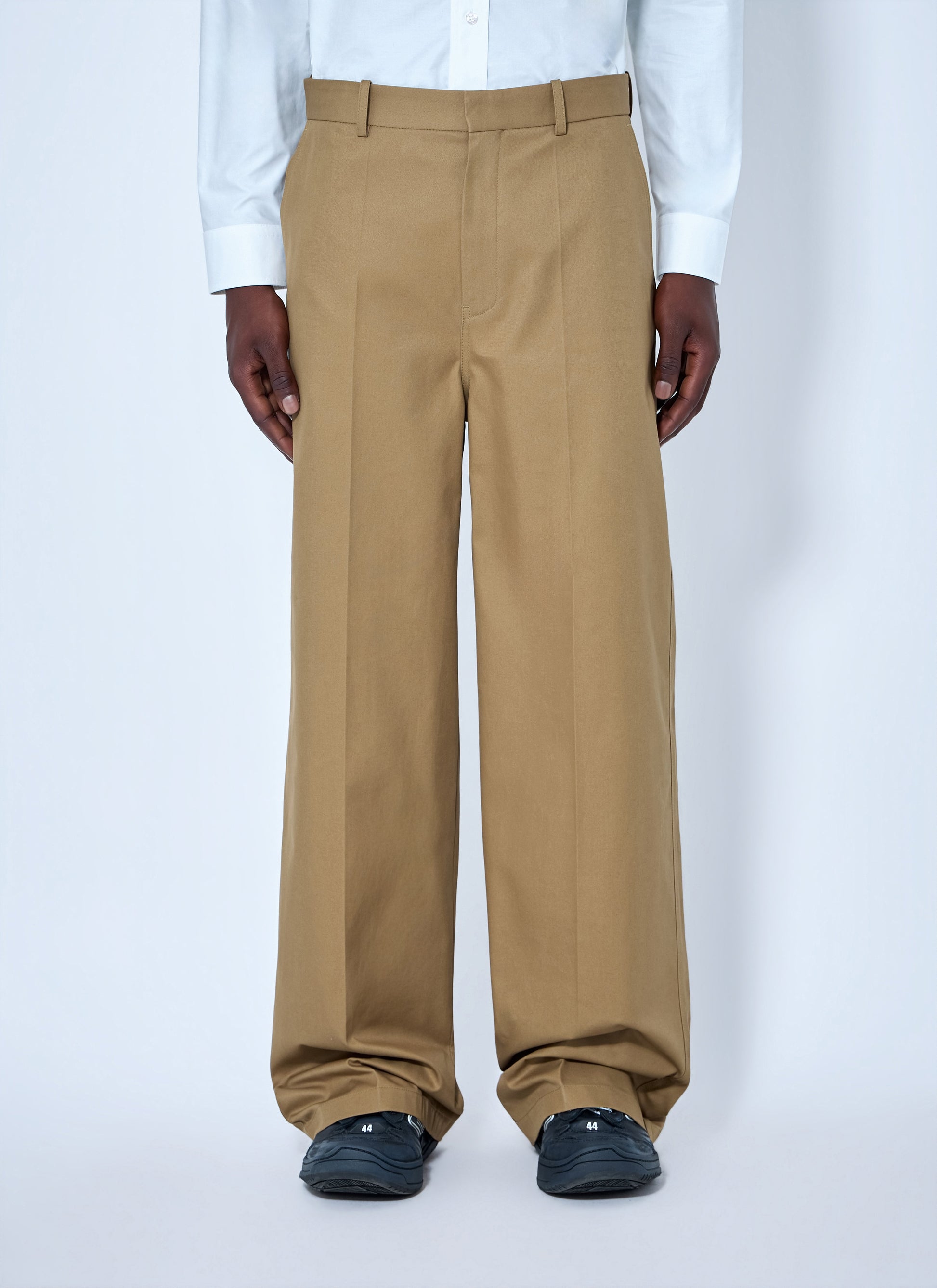 Balenciaga Men Wide Leg Cotton Chino Pants BALENCIAGA