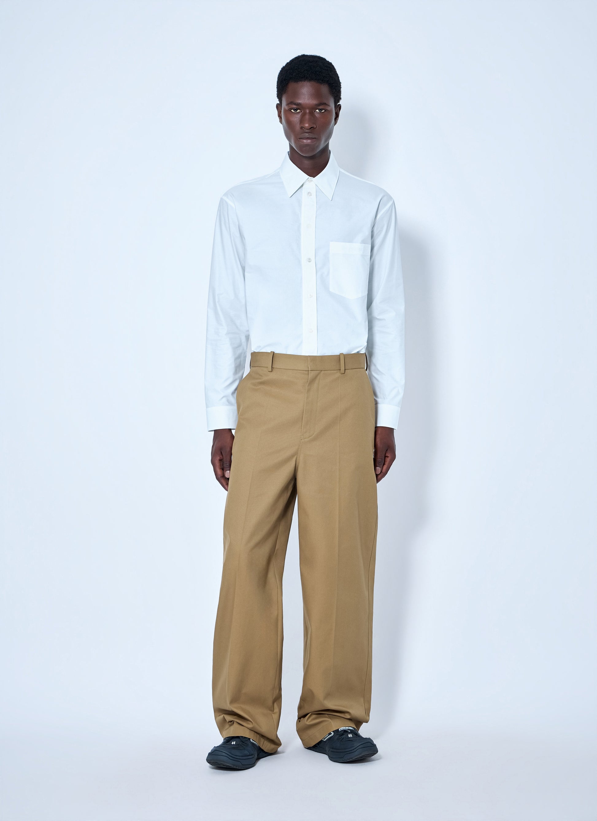 Balenciaga Men Wide Leg Cotton Chino Pants BALENCIAGA