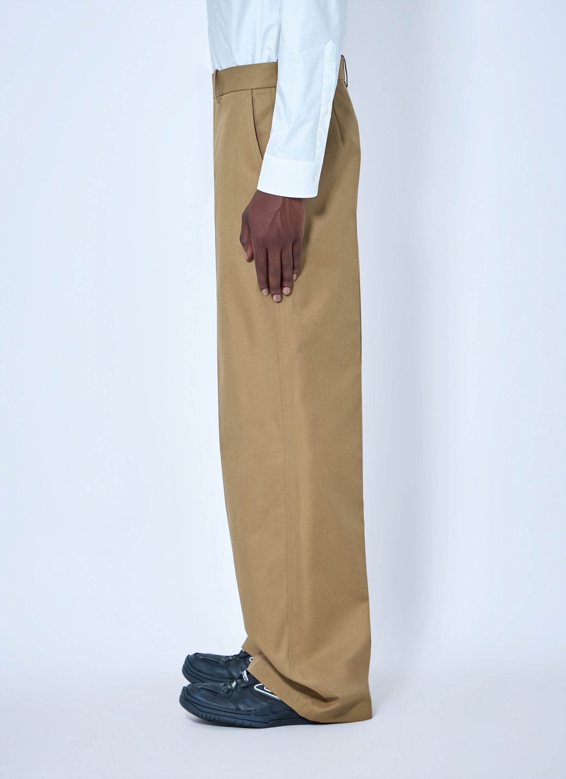 Balenciaga Men Wide Leg Cotton Chino Pants BALENCIAGA