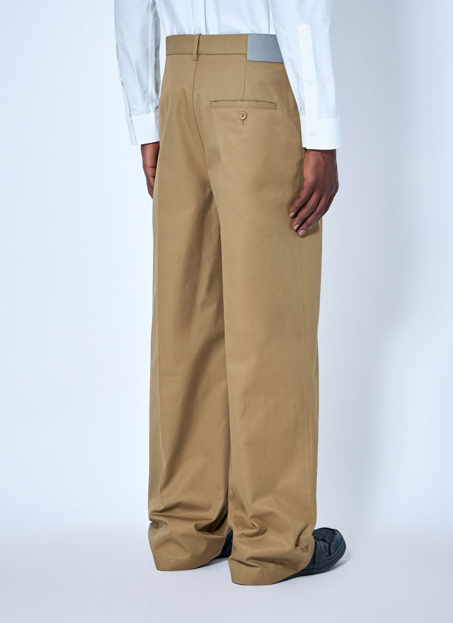 Balenciaga Men Wide Leg Cotton Chino Pants BALENCIAGA