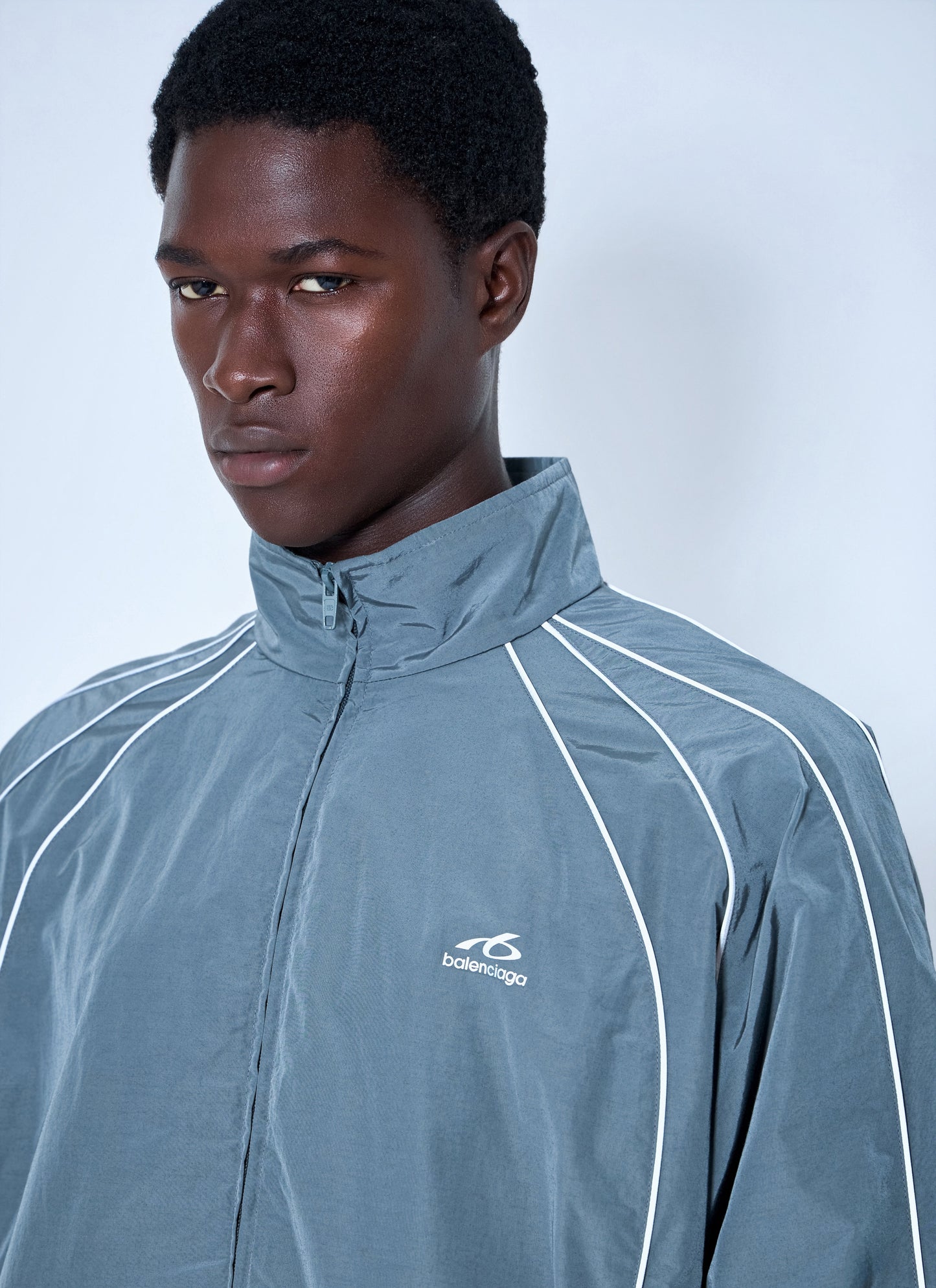 Balenciaga Men Zip-Front Track Jacket BALENCIAGA