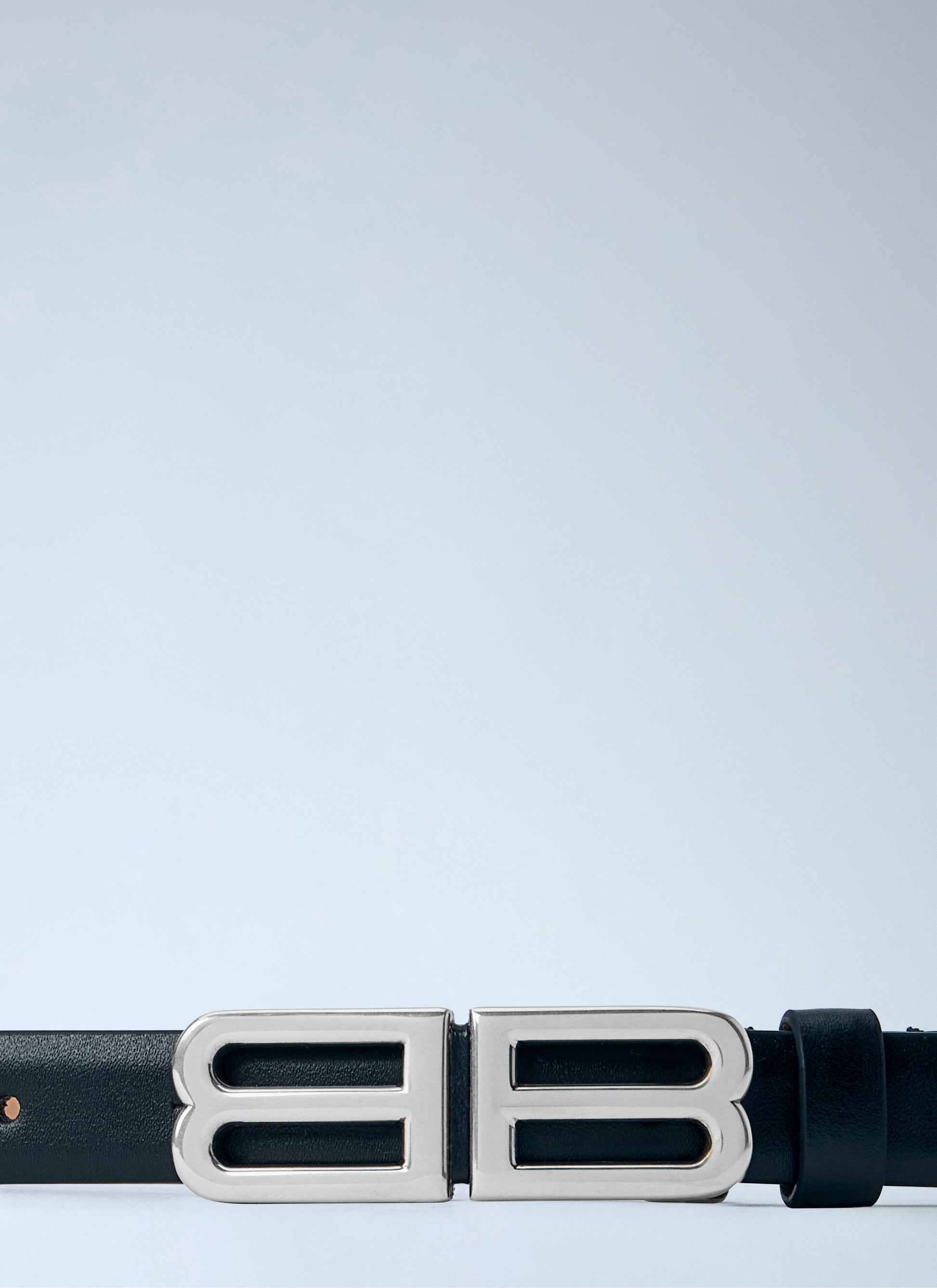 Balenciaga Men Metal Logo Buckle Leather Belt BALENCIAGA