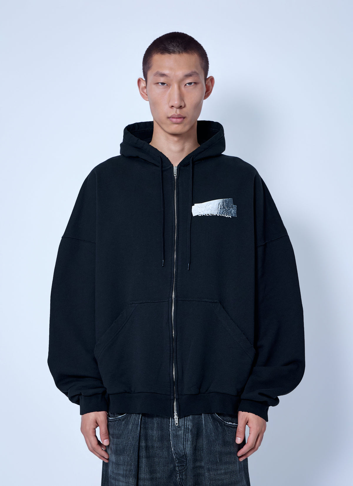 Balenciaga Men Large Zip-Up Hoodie BALENCIAGA