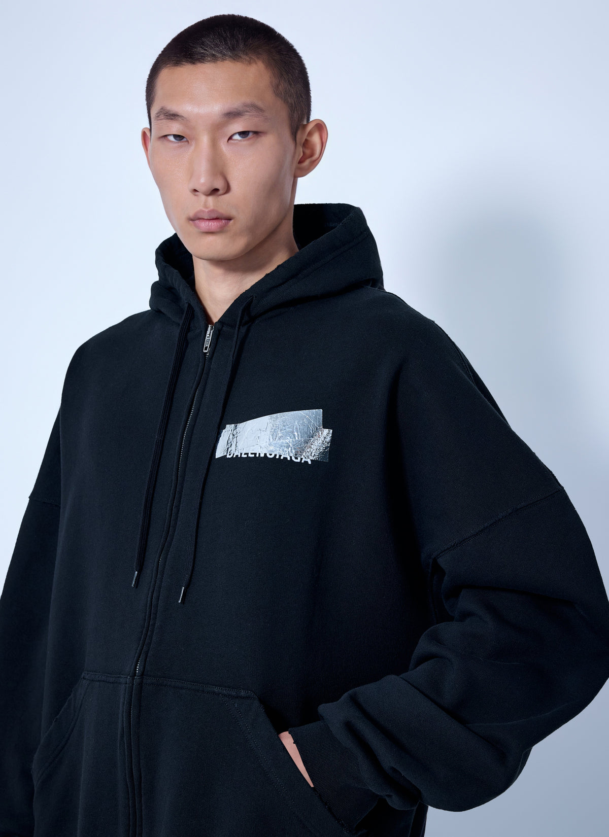 Balenciaga Men Large Zip-Up Hoodie BALENCIAGA